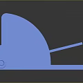 Blue 3D Measuring Tool With Scaled Sector Rotating Base And Flat Plate