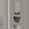 Minimalist Wall Mounted Sconces in Three Textured Stone Designs with Neutral Hues 3d model