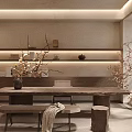 Cozy Wabi Sabi Style Living And Dining Space With Warm Comfortable Home Interior Design
