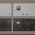 Modern Kitchen Appliances White and Black Induction Cooktop with Heating Zones and Control Panel