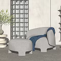 Modern single sofa 3d model