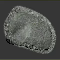Natural Rough Textured Green Stone Decorative Piece With Surface Texture And Stable Base