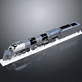 Classic Silver Train Model With Long Carriages On White Display Base