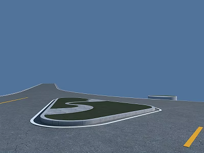 Modern flower bed road 3d model Modern flower bed road 3d model