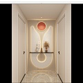 Cream Simple Style Arc Light Strip No Main Light Corridor End View Entrance 3d model