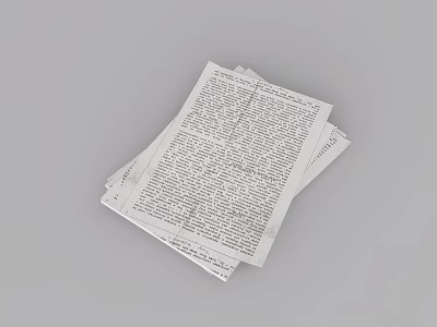 Stacked Newspapers With Printed Text On White Pages And Gray Background 3d model