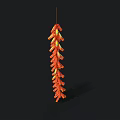 Hanging Dried Red Chili Peppers as Kitchen Living Supplies Decoration