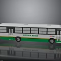 White And Green Victoria Regia Bus Model With Windows Doors And 08700 Number