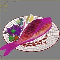 Grilled Fish Lemon Fish Food Delicious 3d model