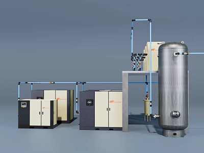 Air compressor room 3d model