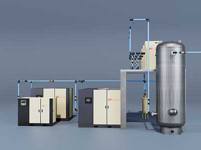 Air compressor room 3d model