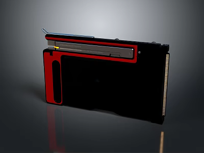 High Performance Graphics Card Red Black Design With Cooling System PCIe Interface 3d model