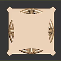 Classical Column Design With Ornate Golden Capital And Textured Red Shaft