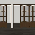 Wooden Folding Doors With Glass Panels In Open Interior Design