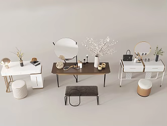 Light Luxury Dressing Table Combination 3d model