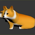 Adorable Orange And White Corgi Stuffed Toys With Black Eyes Nose And Tongue Out