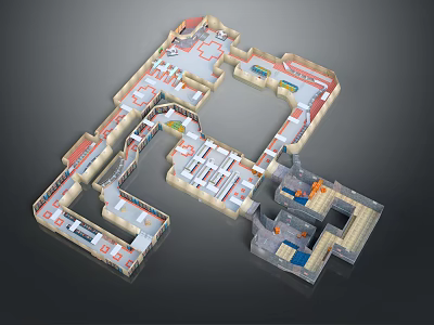 Comprehensive Indoor Interior Layout Design Floor Plan With Multi Functional Areas 3d model