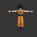 Goku Dragon Ball Action Figure With Orange Outfit Blue Belt Black Spiky Hair Arms Outstretched