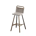 Modern Woven Bar Stool With Metal Frame And Comfortable Backrest Design 3d model