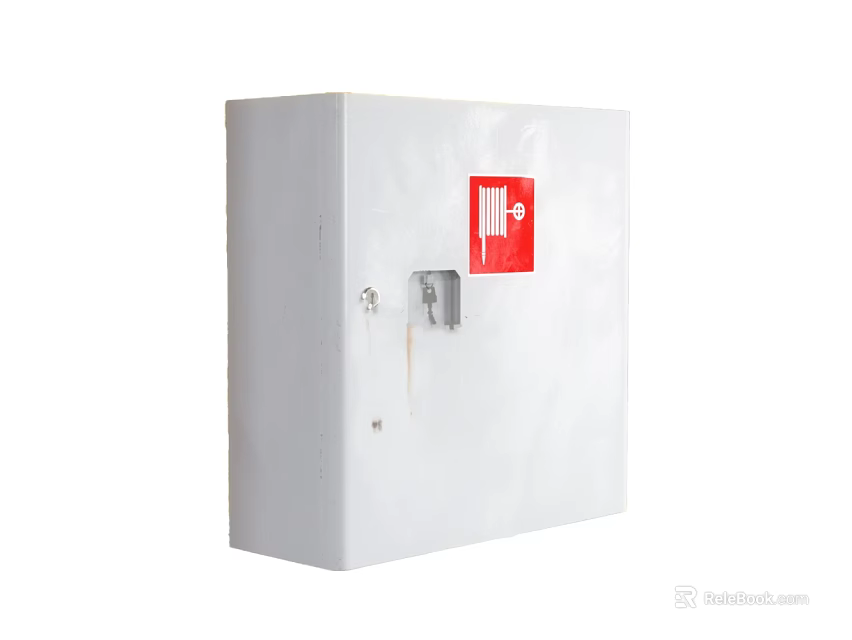 White Electrical Control Box For Daily Use With Red Safety Logo 3d model