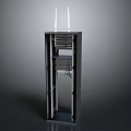 Modern Server Rack with Dual Antennas Internal Network Components and Cabling