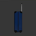 Blue Rolling Suitcase With Trolley Handle And Black Corner Protectors