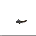Medieval Crossbow Weapon With Wooden Bow Arm And Metal Carved Details