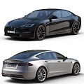 Hyundai car Tesla electric car sedan 3d model