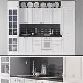 Modern White Kitchen Interior With Cabinets Countertop Sink And Appliances