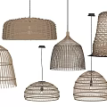 Woven Bamboo Pendant Lights With Various Creative Designs For Home Decoration