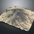 Detailed Mountainous Terrain 3D Model With Natural Texture And Elevation Features