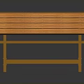 Wooden Bench Simple Design With Solid Wood Slatted Backrest And Seat