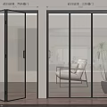 Modern Ultra White Glass Folding Doors For Living Room With Two And Three Panels