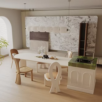 Modern dining table 3d model