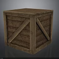 Sturdy Wooden Crate With Cross Slats And Natural Wood Grain Texture