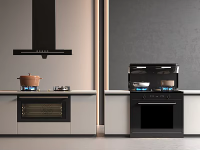 Integrated stove kitchenware 3d model