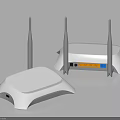 White Wireless Routers With Multiple Antennas For Home Wi-Fi Network Connectivity 3d model