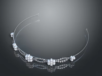 Hairpin Insert Oval Press Clip Cartonto Clip Korean Hairpin Crown Butterfly Hairpin Pearl Hairpin 3d model