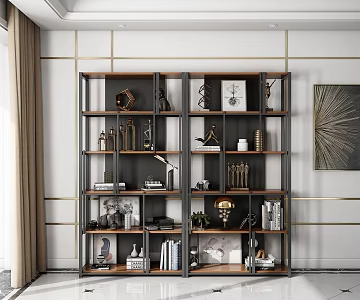 Modern Decorative Rack Black Iron 3d model