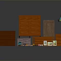 Assorted Wooden Furniture Collection With Shelves Cabinets And Small Decorative Items
