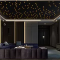 Modern KTV Lounge Interior Design With Starry Ceiling Large Screen And Luxury Sofa 3d model