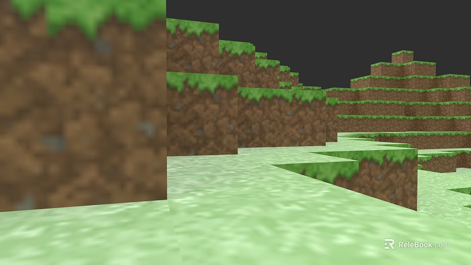 Grass Covered Micro Terrain With Terraced Hills And Smooth Green Surface 3d model