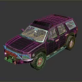 Sturdy Off Road SUV With Roof Rack Front Bumper And Dark Colored Body