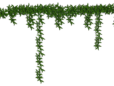 Lush Green Hanging Vines With Dense Foliage For Natural Decoration 3d model