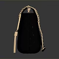 Classic Black Quilted Shoulder Bag With Gold Chain Strap And Decorative Buckle