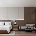Elegant Modern Luxury Hotel Guest Room With King Bed And Comfortable Cozy Lounge Area