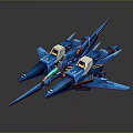 Detailed Blue Mecha Model With Streamlined Wings Spikes And Vibrant Details