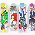 Sonic Themed Skateboards With Vibrant Character Graphics And Assorted Color Designs
