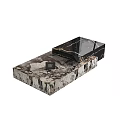 Modern Black Marble Coffee Table With Textured Surface And Sleek Contemporary Design