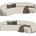 Modern Multiplayer Sofa Curved Sofa 3d model